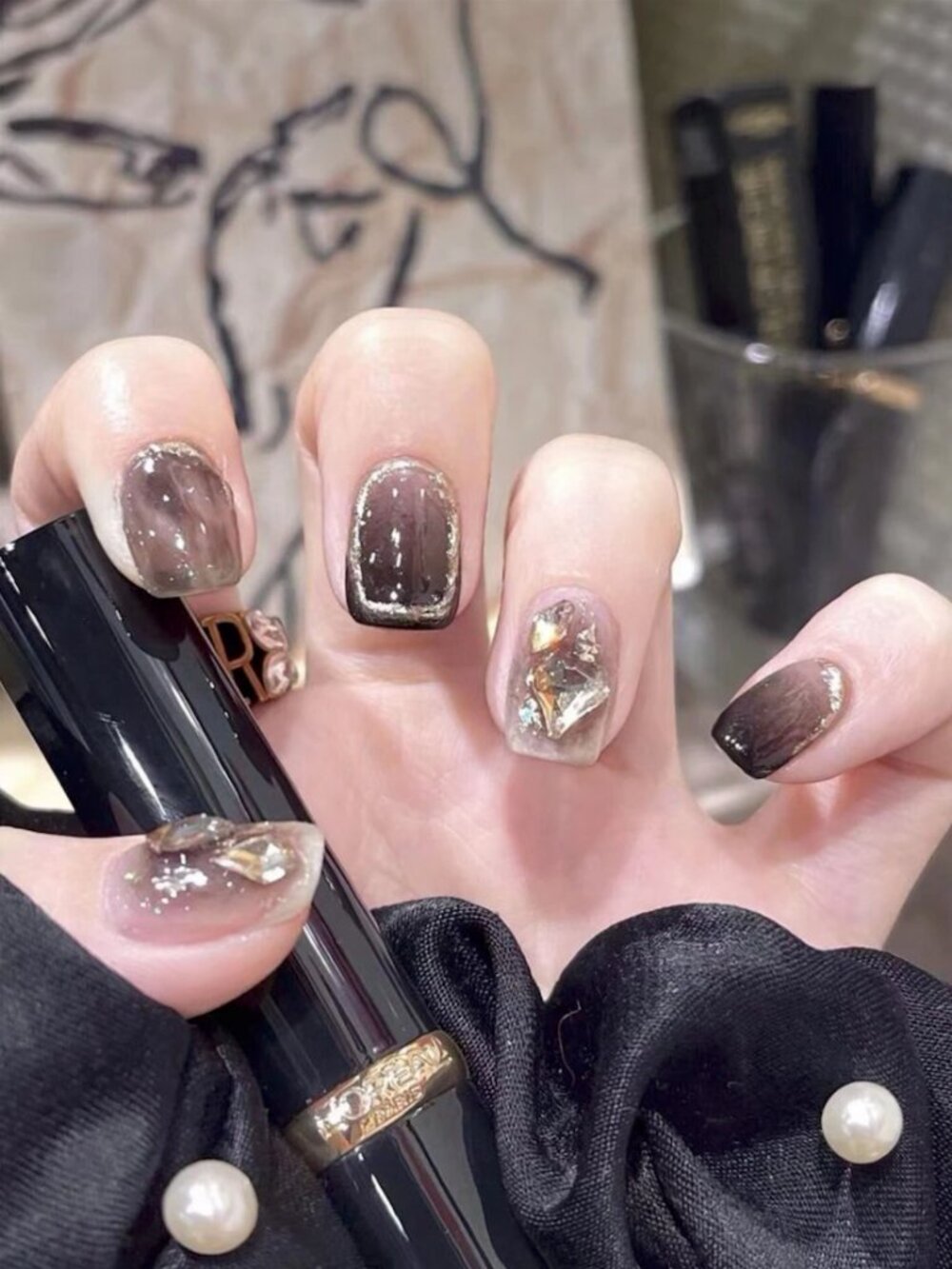 24pcs Short Square Ombre Press-on Nails